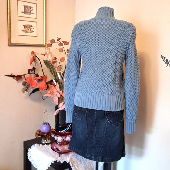 NWOT Peak Performance Women’s Baby Blue Long Sleeve Crochet Knit Cardigan Jacket - Picture 11 of 11